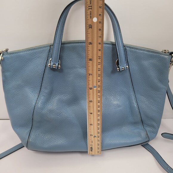 Coach Prairie Satchel Women's Blue Crossbody Pebble Leather Blue Bag 79997 - Picture 11 of 12